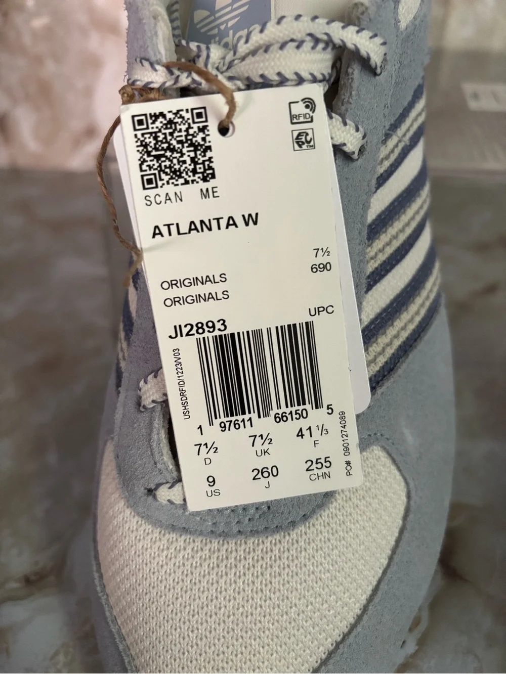 adidas Originals Light Gray and Cream Retro Runner Sneakers